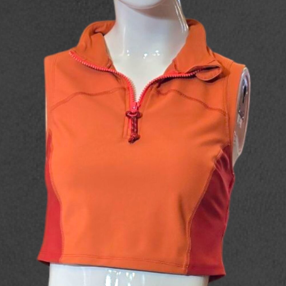 Go-Dry OLD NAVY PowerSoft Cropped Sleeveless Half Zip Polo sz XS